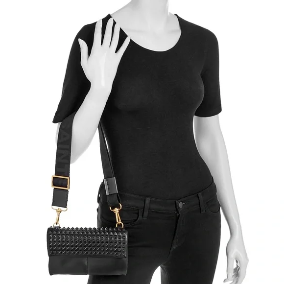 All Saints Ezra Stud Black Leather Crossbody bag - Picture 10 of 10